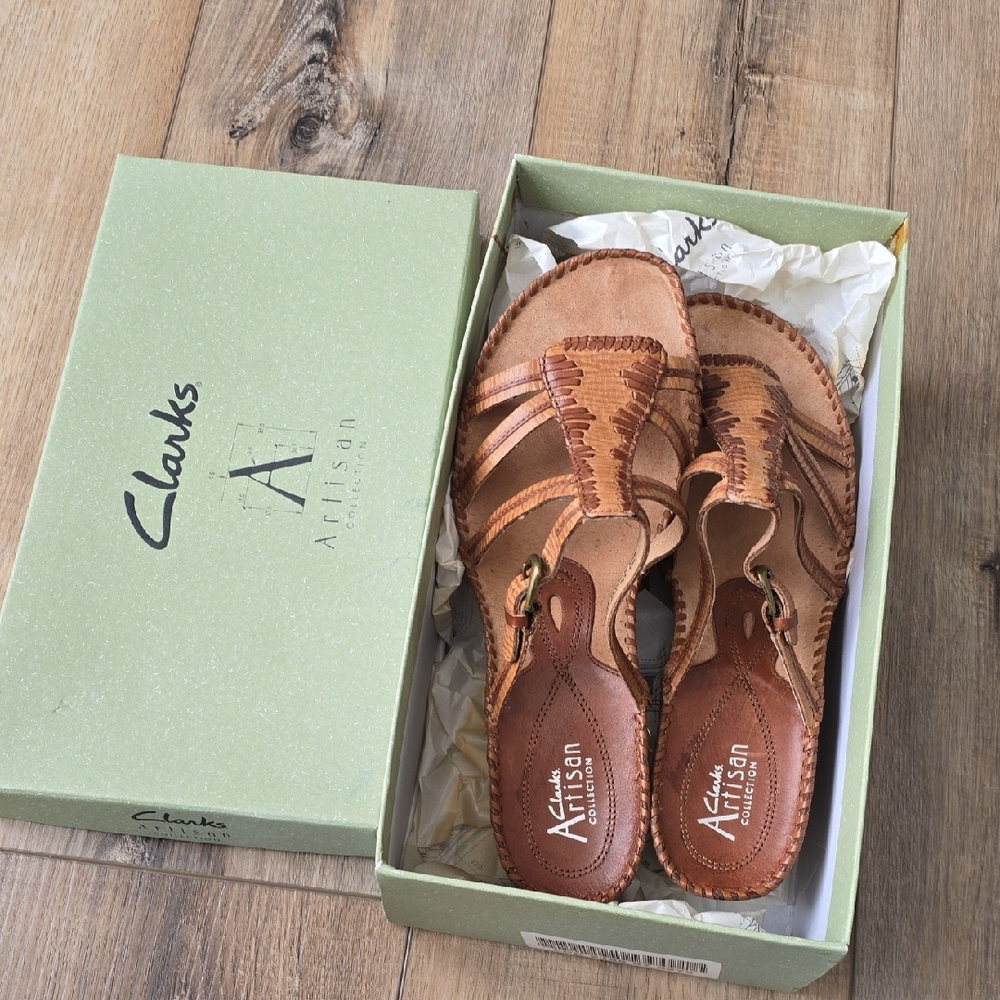 Clarks Artisan Brown Strappy Sandals